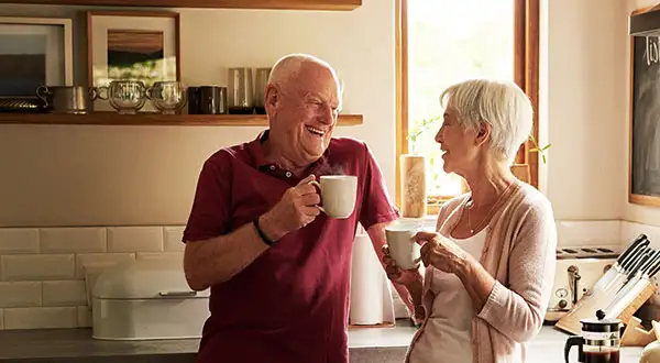 Older Couple Having Coffee