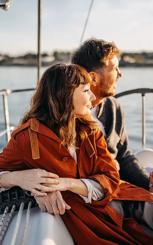 Couple on sail boat