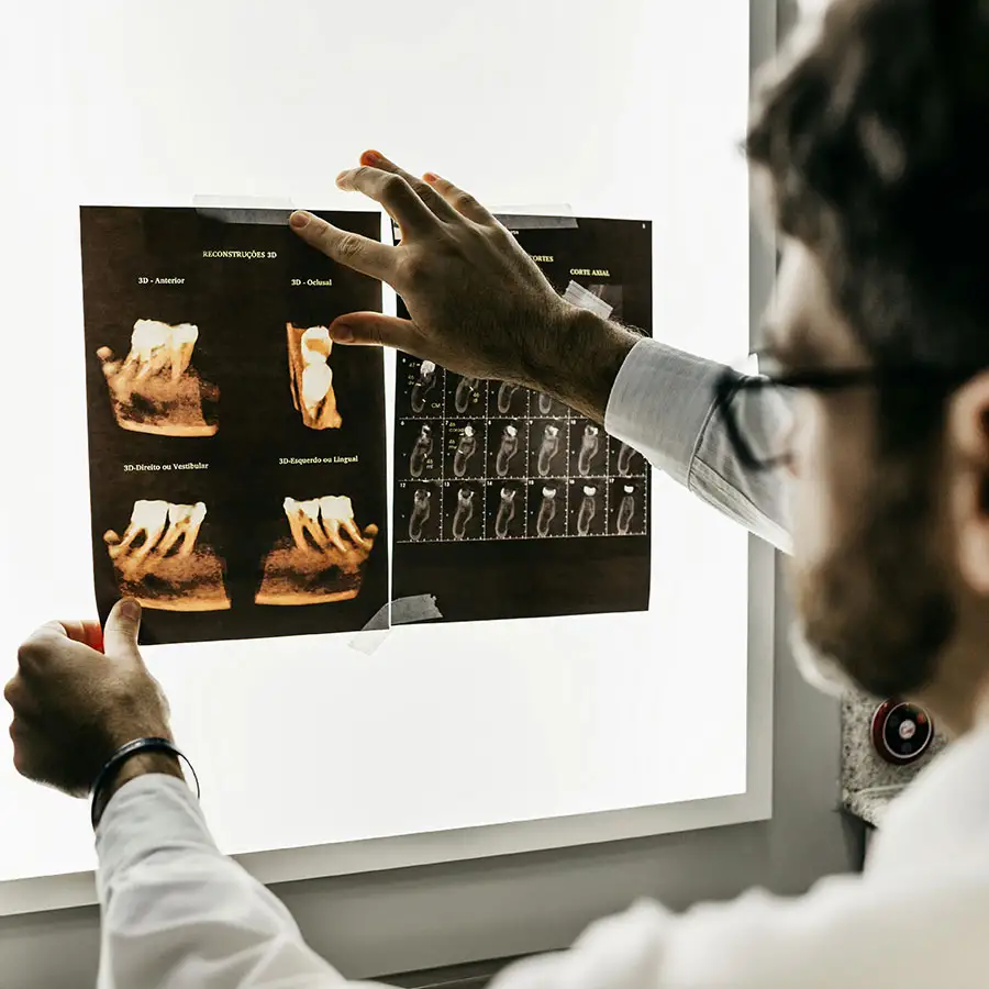 Doctor examining xrays