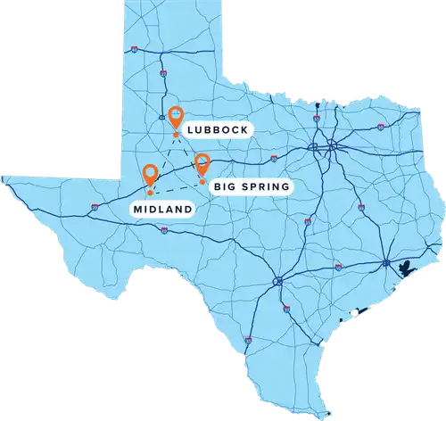 Map of West Texas Insurance Agency Locations