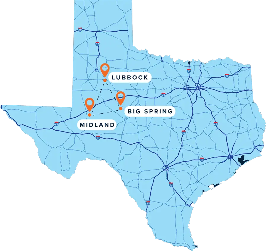 Map of West Texas Insurance Agency Locations