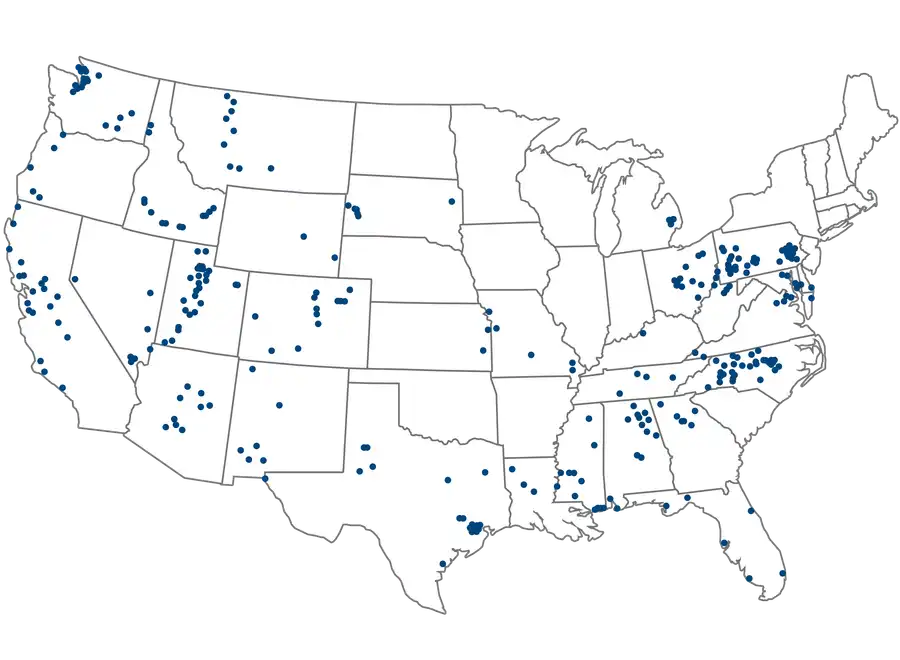 US Map of Leavitt Group Office Locations