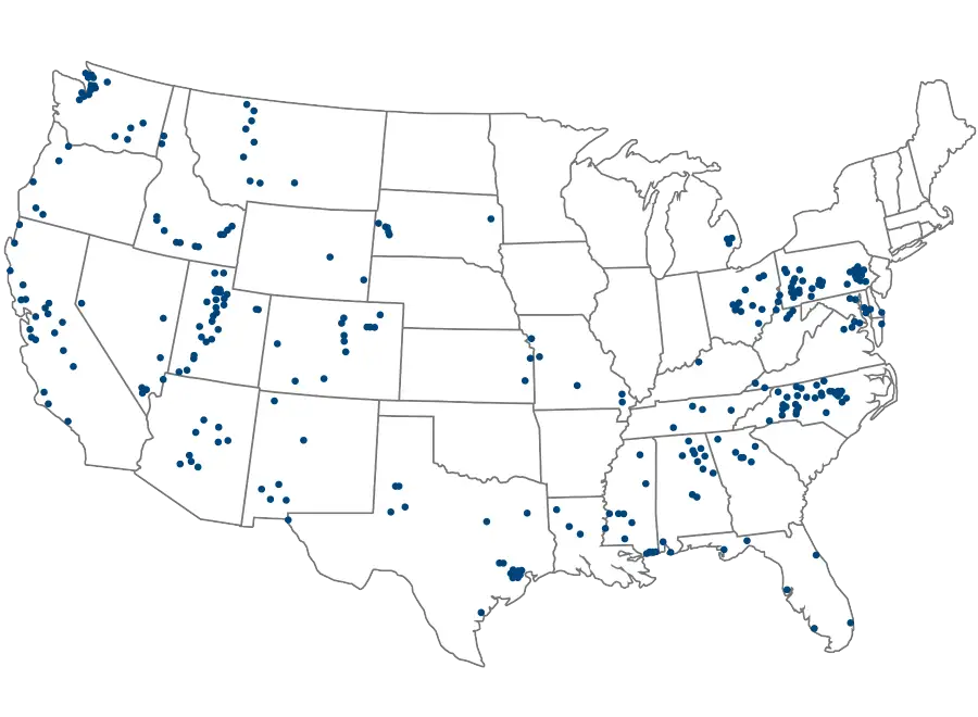 US Map of Leavitt Group Office Locations