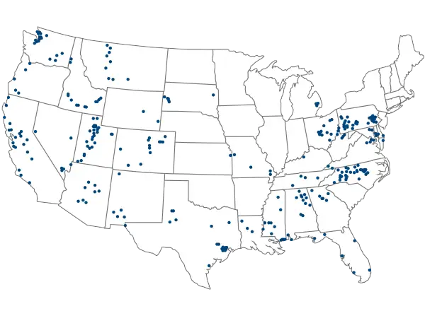 US Map of Locations