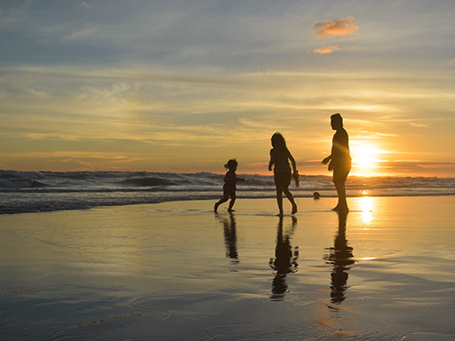 family at beach